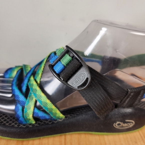 CHACO Sandals Womens 6 Blue Green Textile Strappy Outdoor Hiking Z/2 Shoe - Picture 2 of 13